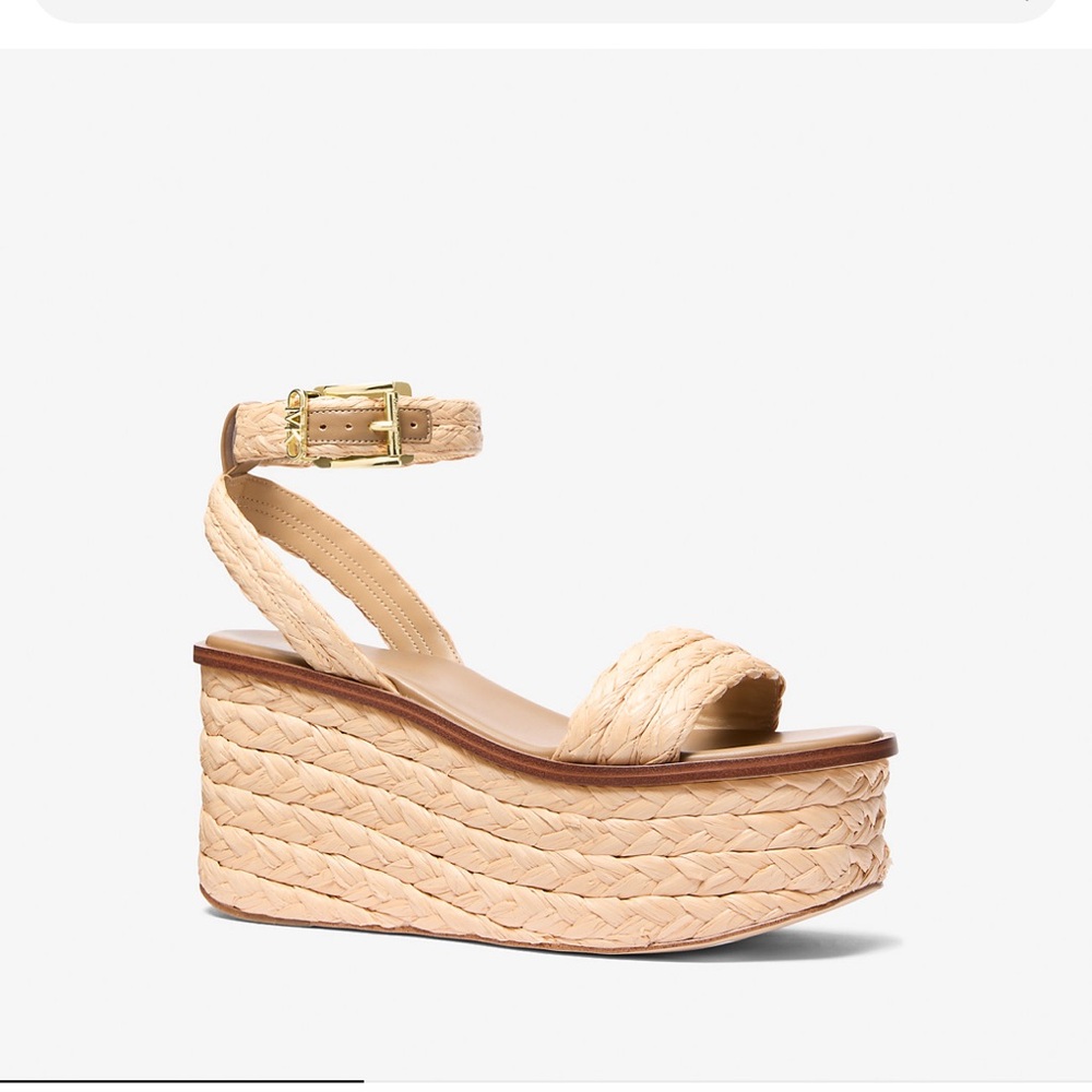 Michael Kors Tan Wedge Espadrille Sandals
